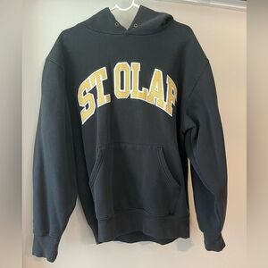 Jansport Black ST. OLAF Hoodie with Yellow Lettering